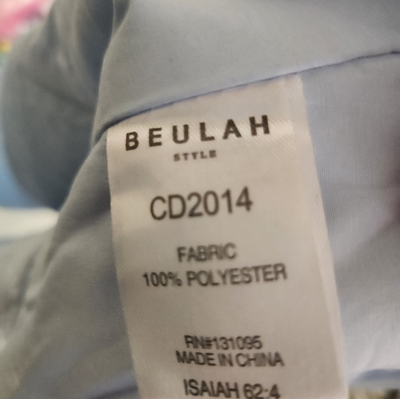 Beulah Style off shoulder bustier puff sleeve blue peplum top Size Small - Picture 15 of 16